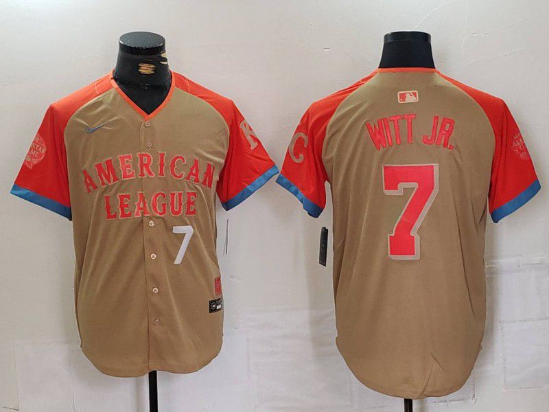 Men Kansas City Royals #7 Witt jr Orange All star 2024 Nike MLB Jersey style 2->kansas city royals->MLB Jersey